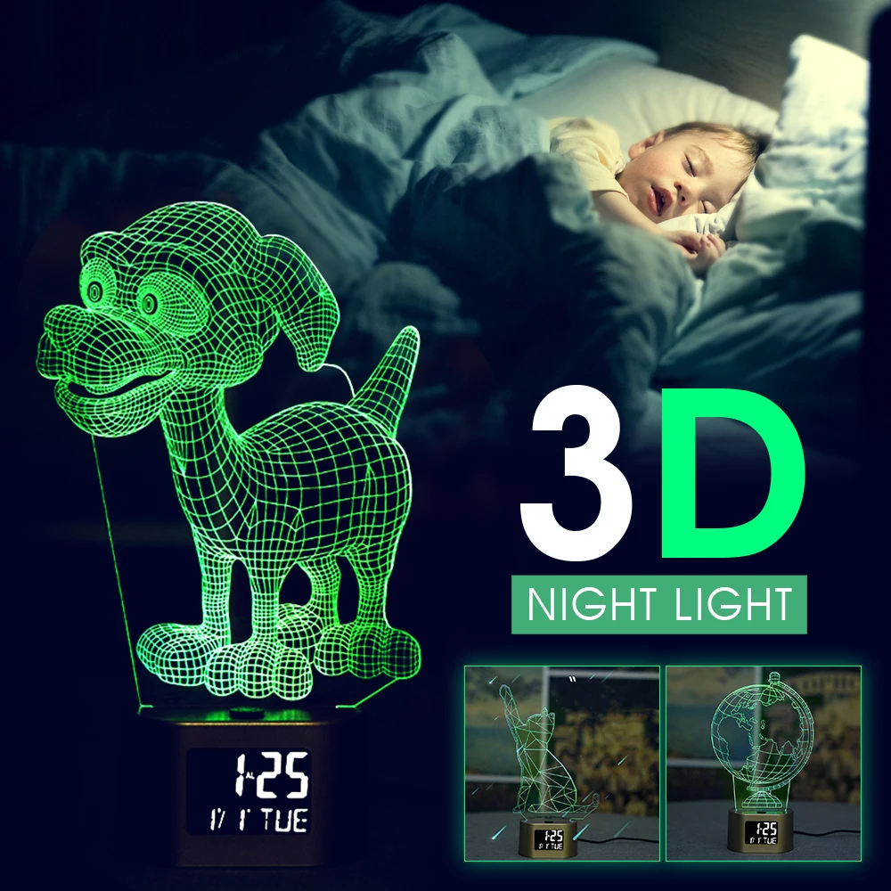 

Светильник для часов, 3D Свадебный декор, украшение для дома, светящийся подарок, светильник для демонстрации, комнатный светильник, 3D светил...