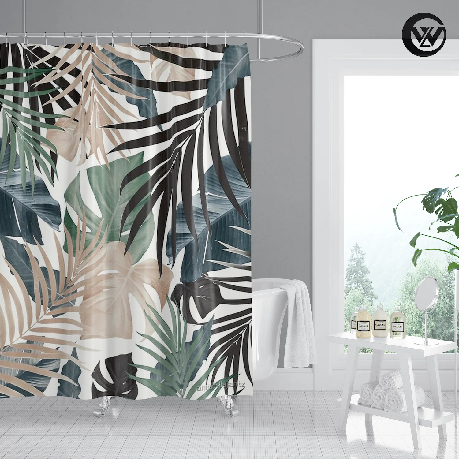 

Nordic Bath Curtain Colorful Sycamore Leaf Wholesale Shower Curtain Liner Mildew Resistant Kids Home Decor