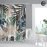 nordic bath curtain colorful sycamore leaf wholesale shower curtain liner mildew resistant kids home decor