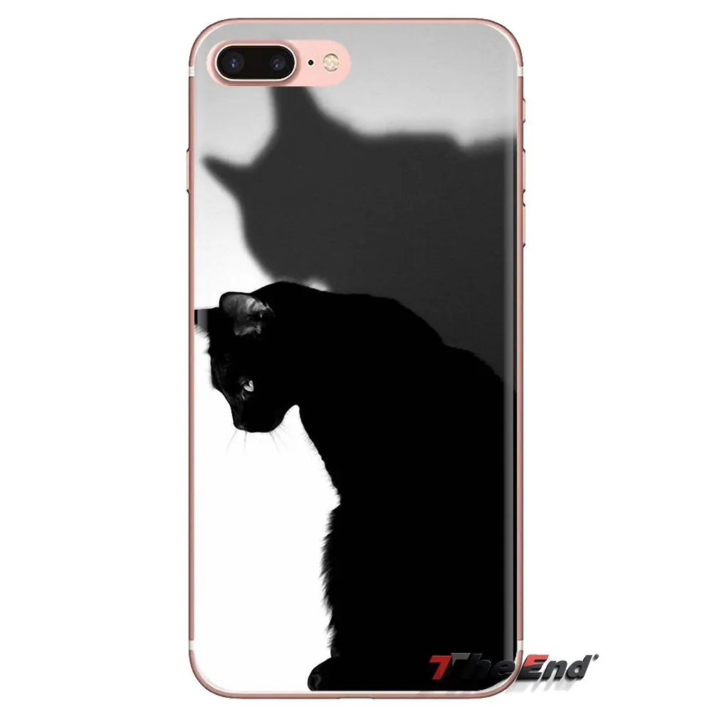 Черная кошка глядя глаза Животные для samsung Galaxy S2 S3 S4 S5 мини S6 S7 край S8 S9 Plus Note 2 3 4 5 8