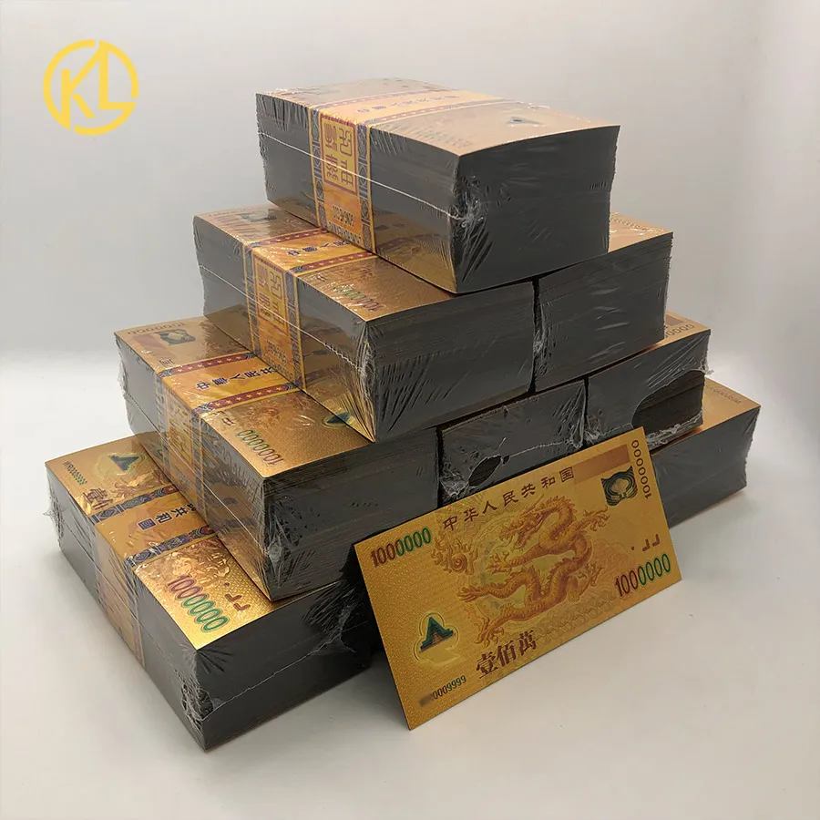 Новый тип китайская коллекция банкнот из золотой фольги 1000000 для денег|Золотые