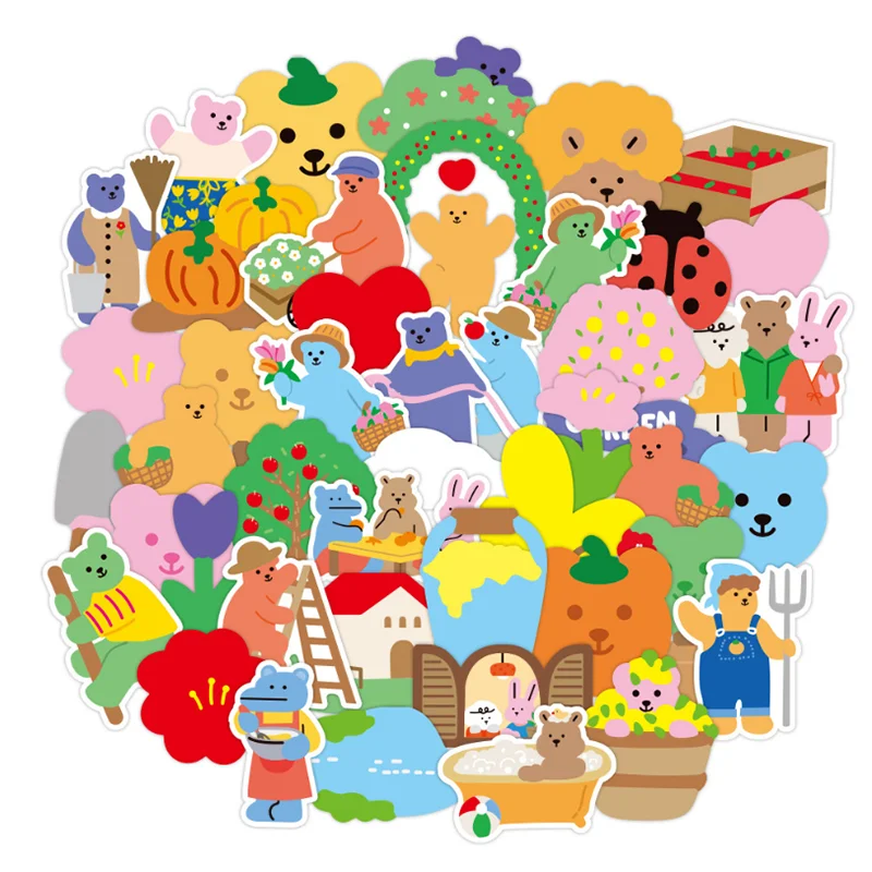 

10/30/50PCS cartoon cute bear simple graffiti girl toy decoration suitcase laptop mobile phone waterproof car sticker wholesale