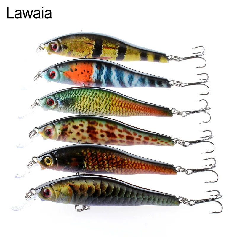 Lawaia 1pcs Fishing LureLure Bait 6 Colors Mino Bait 9.5cm/11.5g Coloured Paint Plastic Hard Bait Decoy BaitColor Send It Random enlarge