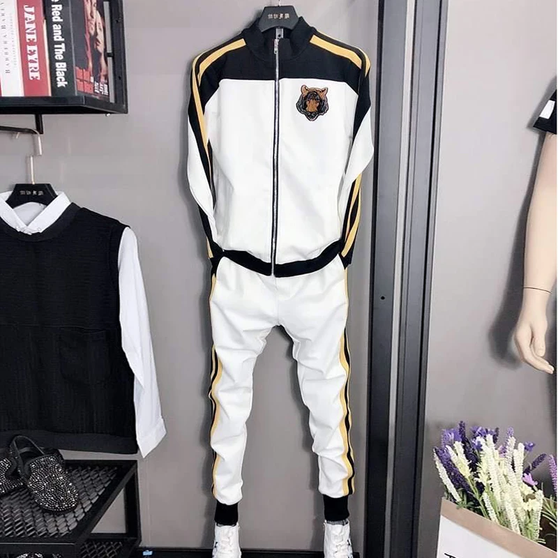

2020 new autumn and winter long-sleeved trousers suit men's casual sports suit comfortable sweater two-piece suit