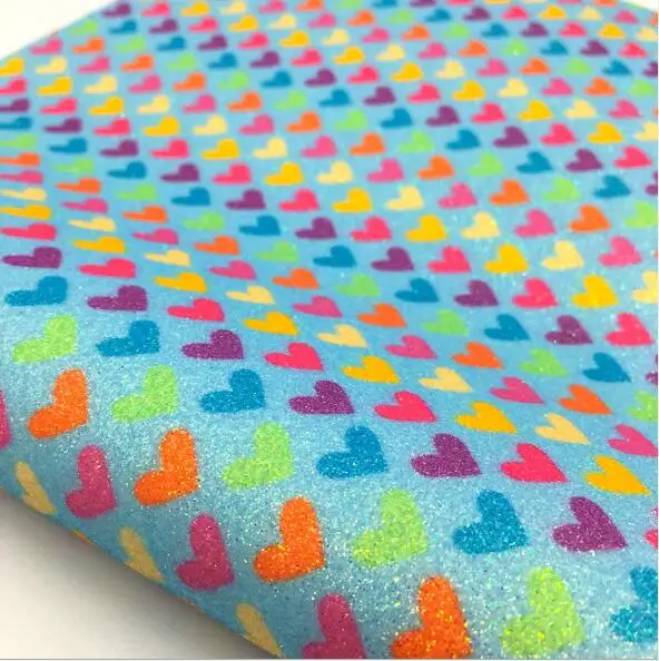heart blue 20*30 см Радужный Блеск Русалка искусственной искусственная кожа бант для волос сумки лоскутное шитье материалы для ручных поделок - Цвет: heart blue
