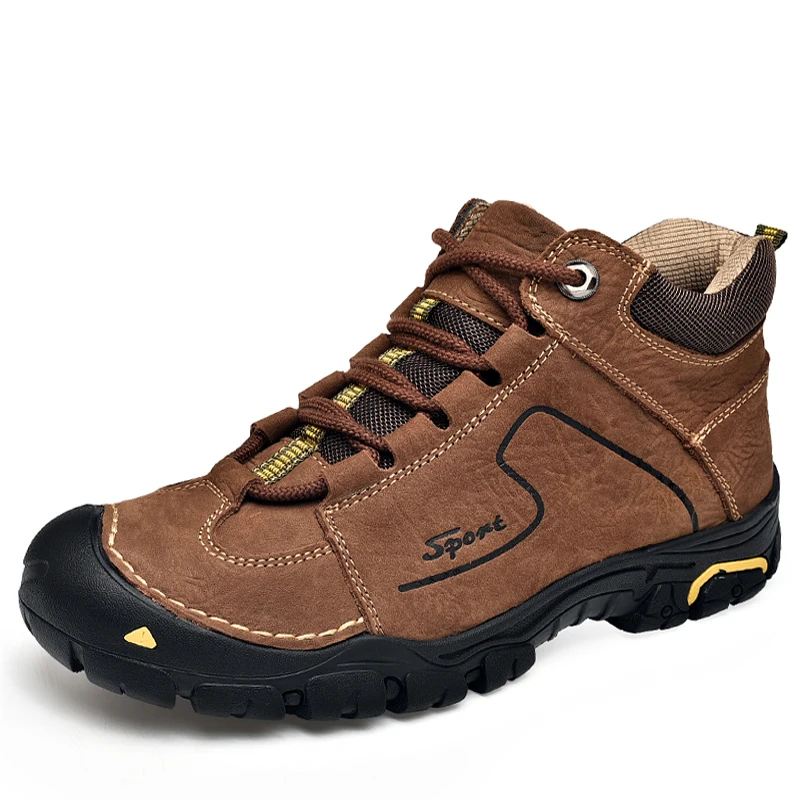 Мужские ботинки из натуральной кожи JUNJARM черные ручной работы Уличная обувь на