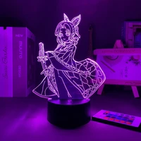3d remote control desk lamp anime demon slayer kocho kanae light for bedroom decor lamp led night light dropshipping