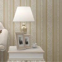 modern european style 3d embossed non woven striped wallpaper roll for living room bedroom background wall paper home decoration