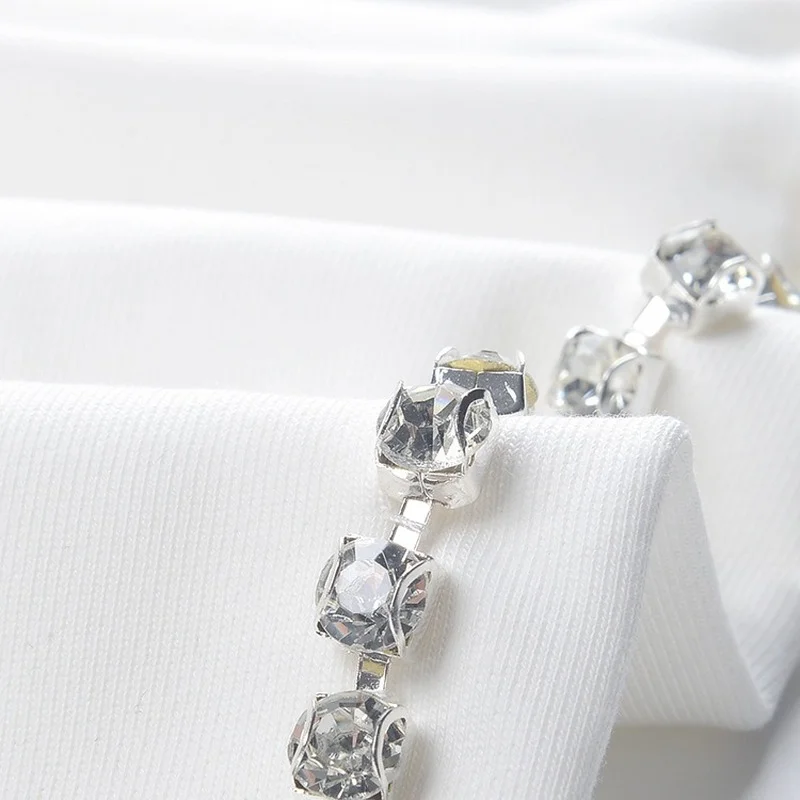 

2021 Spring Summer Trousers for Women Pants Wide Leg High Waist Diamond Beading Full Length Casual White Elegant Korean Clothes