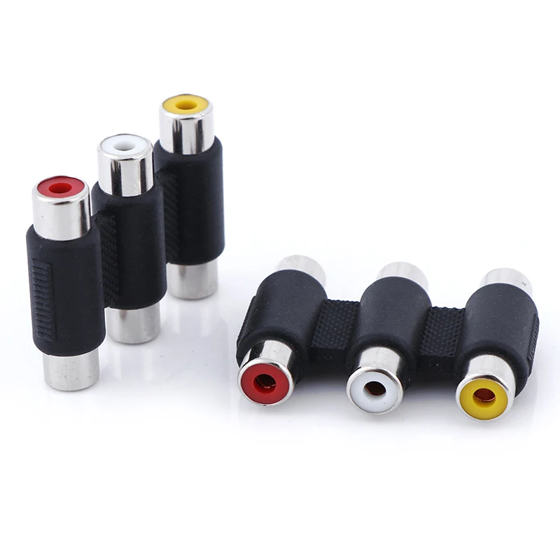 Multi-Functional Audio Video Connector 3 RCA AV Coupler Mini 3RCA Female To Adapter Socket Extension Converter | Строительство и