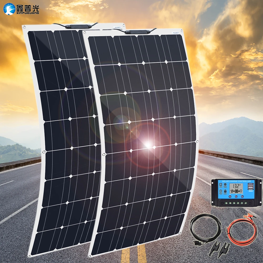 Гибкая солнечная панель батарея солнечные панели 50 Вт 100 200 монокристаллический