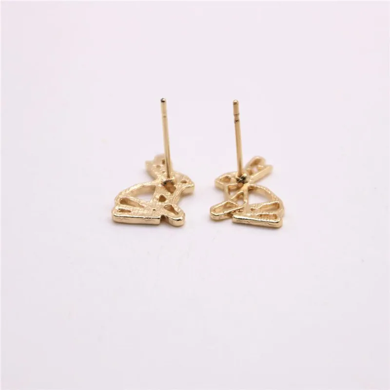 Fashion Animal Rabbit Stud Earrings Classic Brushed Surface Hollow out Design For Women | Украшения и аксессуары