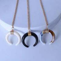 2021 hot sale limited women moana collares choker necklace imitation ivory crescent around wire short neck chain wholesale