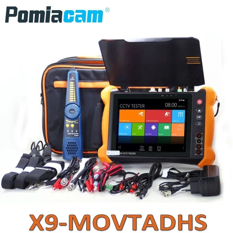 IP камера X9ADHS X9MOVTADHS с сенсорным экраном 8 дюймов тестер для камер TVI CVI AHD SDI 4K H.265