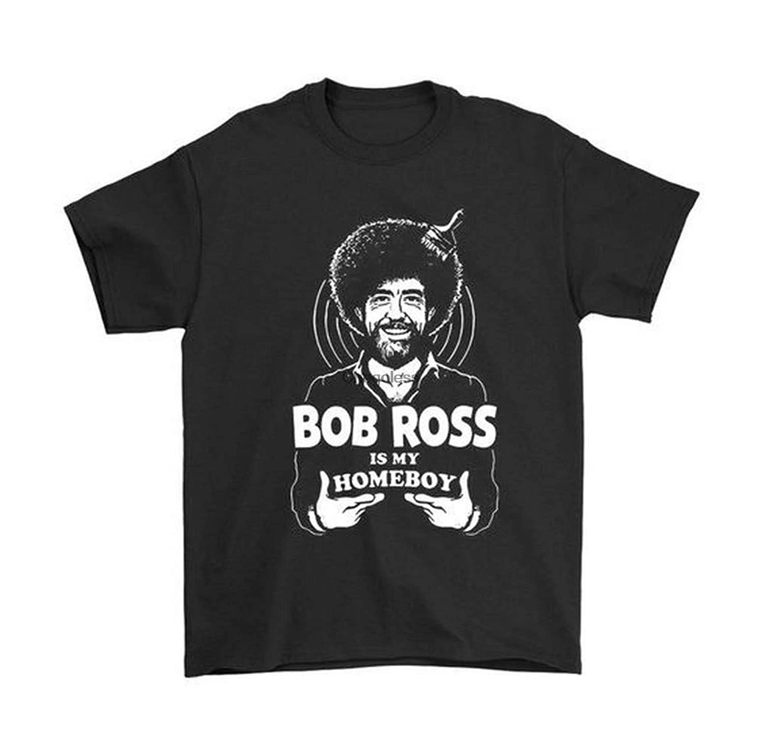 Мужская черная футболка BobBross Happy Little HOmies | одежда