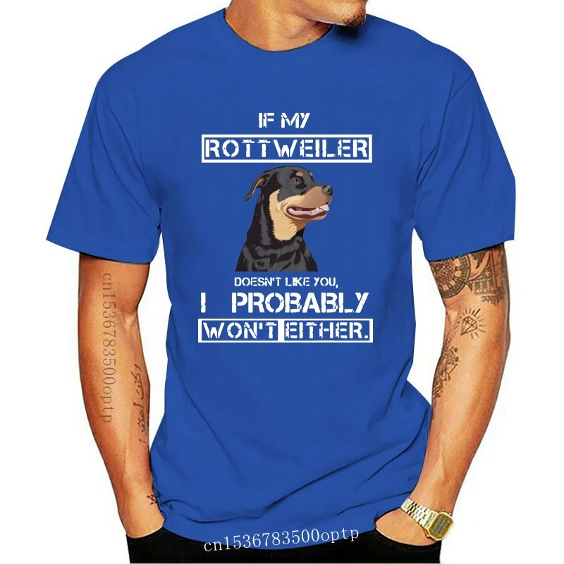 

New Rottweiler T Shirt Men Cheap Tee Round Collar Plus Size 100% Cotton T Shirt Cute dog t shirt homme Tees