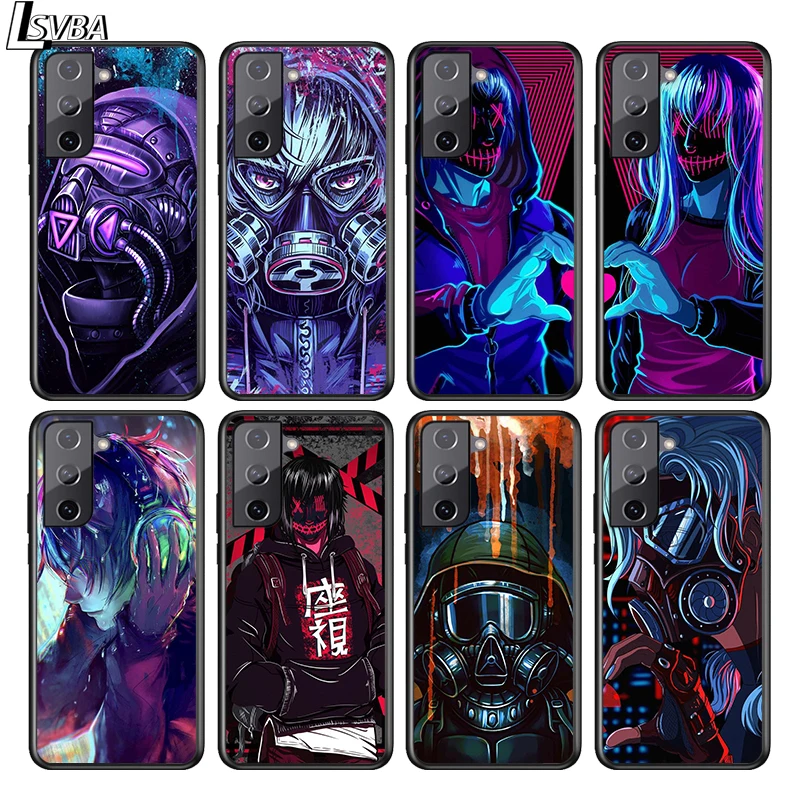 

Face mask style future For Samsung S21 S20 FE S10e S10 S9 S8 S7 S6 Ultra Plus Lite Edge Silicone Black Soft Phone Case Capa