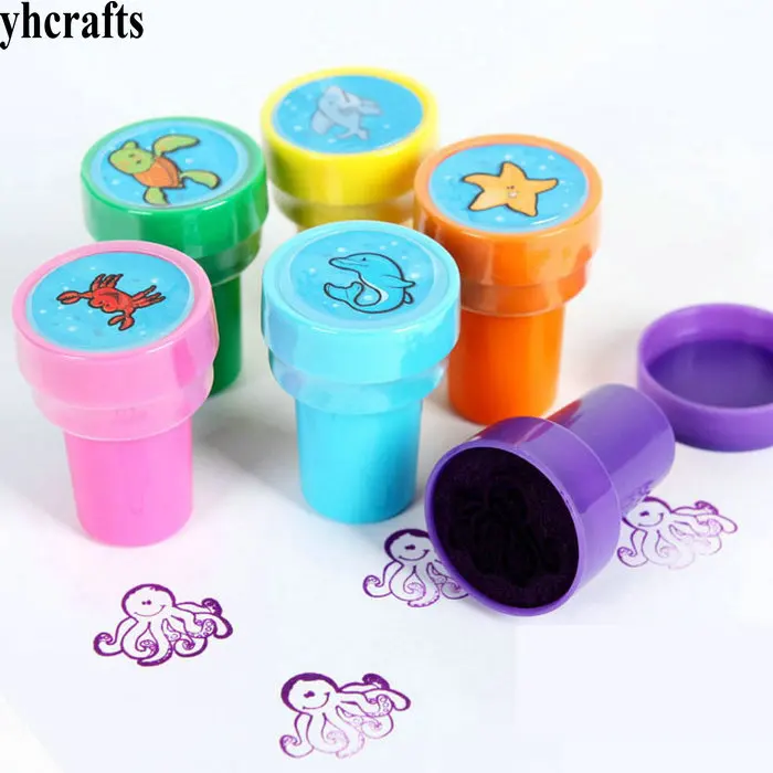 

6PCS/LOT.ocean animals stamp fish sea stamper Kids art toys Novelty Promotion Fantastic toy Birthday gifts Kindergarten presents