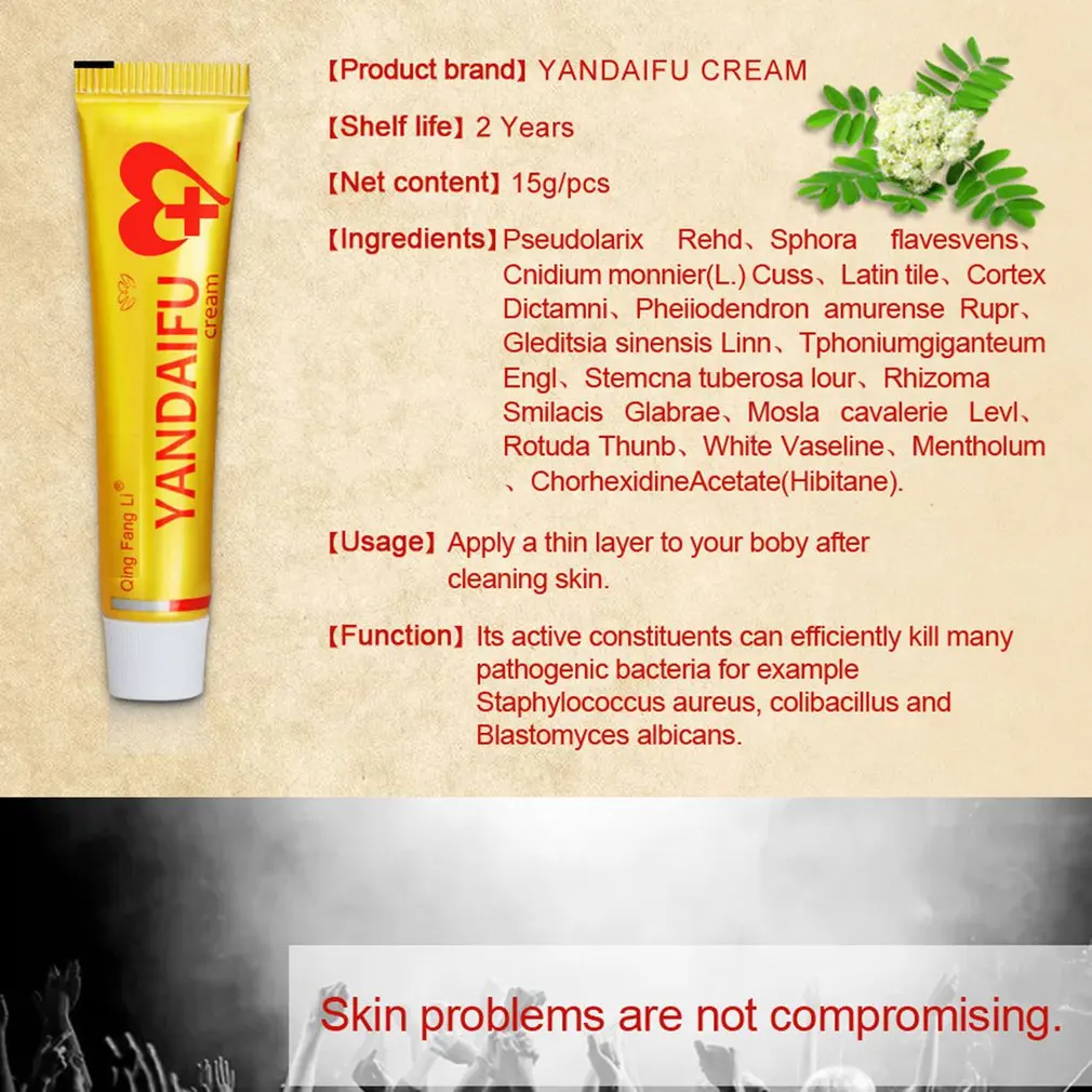 NEW15g Natural Chinese Medicine Herbal Anti Bacteria Cream Psoriasis Eczema Ointment Treatment High Quality |