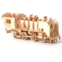 diy car steam locomotive train 3d wooden puzzle toy assembly model wood craft kits desk decoration for children kids toy