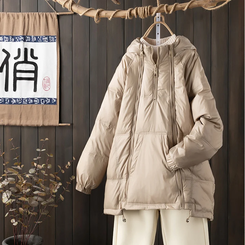 

SEDUTMO Winter Fashion Duck Down Hoodies Coat Women Oversize Casual Warm Jackets Autumn Pocket Basic Parkas ED1748