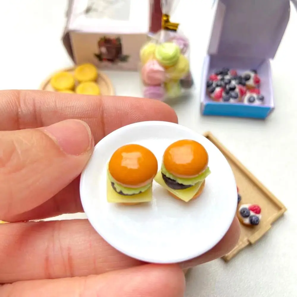 1 Set 1:12 Miniature Hamburger Mini Fruit Salad Pretend Food for Blyth Barbies OB11 BJD Doll House Kitchen Play Toys Accessories images - 6