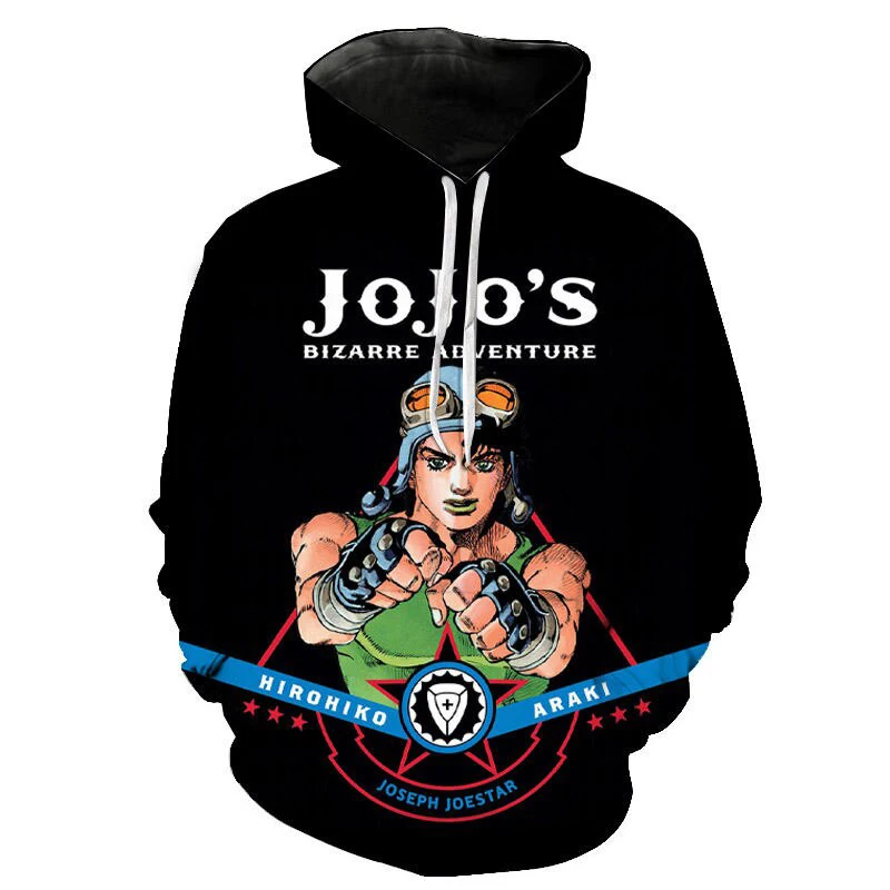 

Kujo Jotaro Anime JoJo Bizarre Adventure 3D Print Men's Hoodies Women Streetwear Sweatshirts Pullovers Oversized Boys Girls Tops