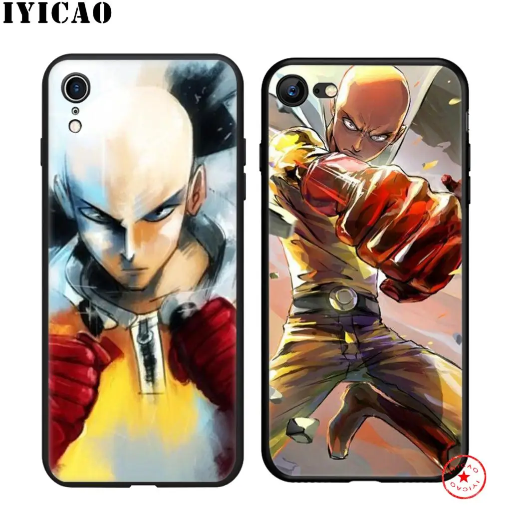 IYICAO One Punch Man мягкий черный силиконовый чехол для iPhone 11 Pro Xr Xs Max X или 10 8 7 6 6S Plus 5 5S SE |