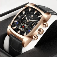 wwoor 2022 mens watches top brand luxury waterproof quartz square mens watches date sports leather clock male relogio masculino