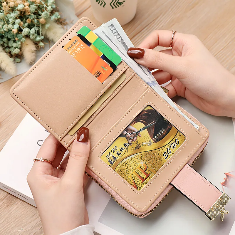 

2021 Women Wallet Fashion Female Short Wallet Gold Hollow Leaves Small Wallet Women Coin Purse Card Holders Clutch Carteira