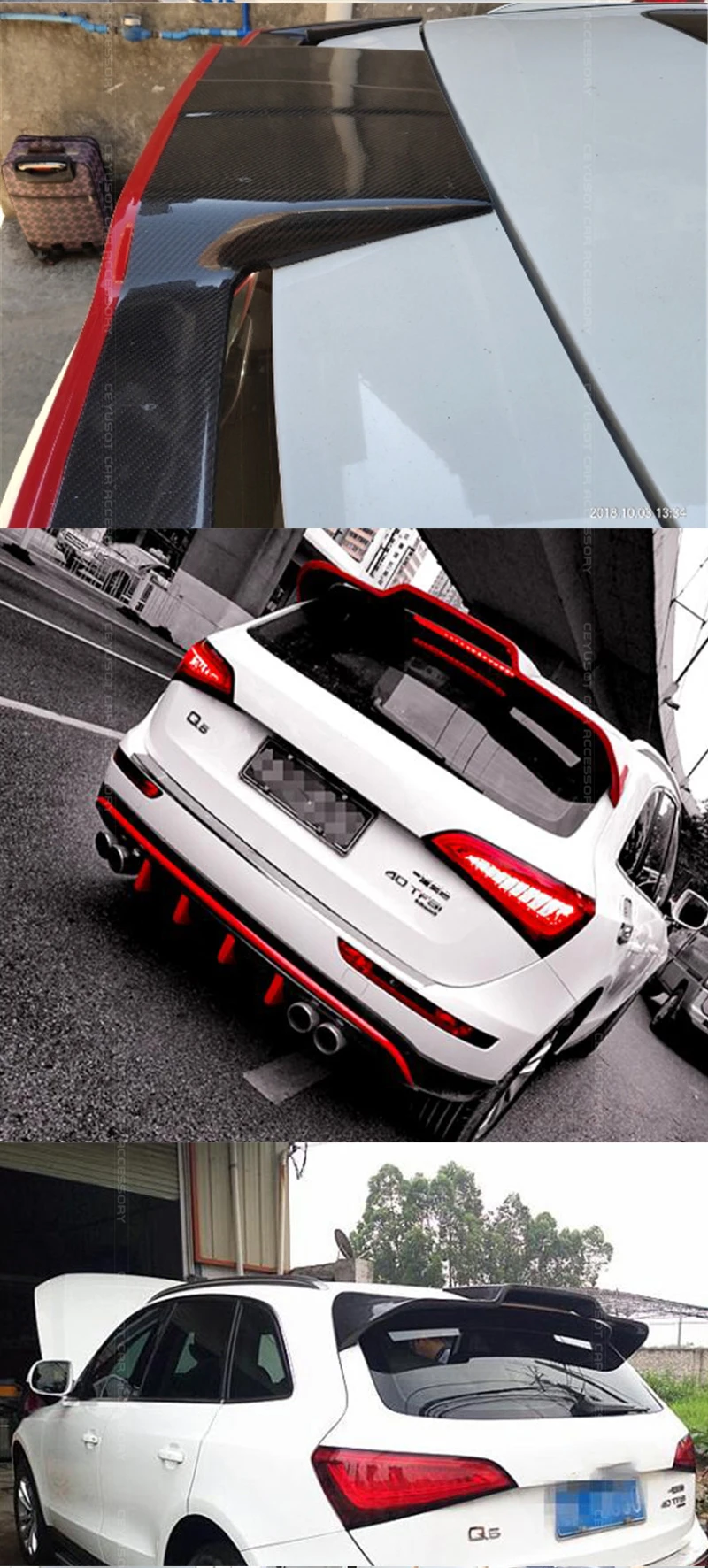 Аксессуары для багажника спойлер для audi Q5 SQ5 спойлер из углеволокна 2009- Q5 хэтчбек праймер цвет задней губы автомобиля хвост крыло