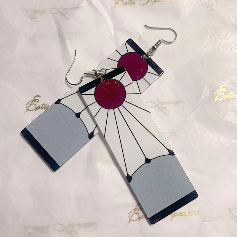

Linmouge Fashion Cartoon Earrigns For Women Anime Square Drop Destruction Blade Acrylic Zaomen Tanjiro Cosplay Jewelry EF89