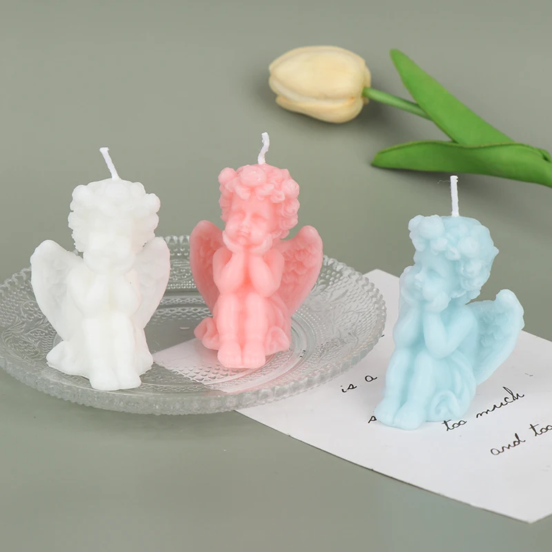 1 шт. реквизит для фотосъемки ручная работа милый бездымный Ангел свеча фитиль