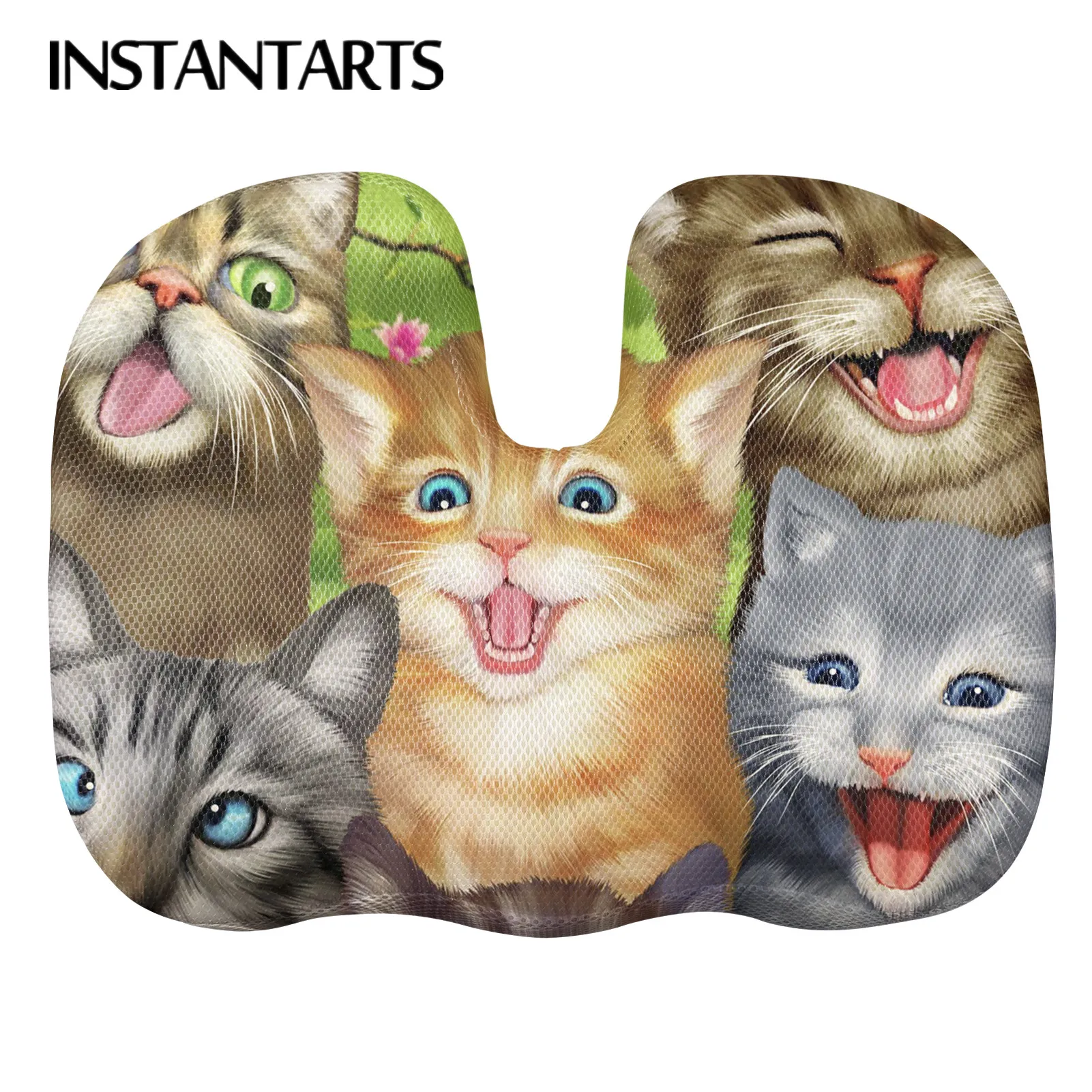 

Автомобильные аксессуары INSTANTARTS с милым рисунком животного для селфи, подушка-усилитель для автомобильного сиденья, нескользящая Удобная п...