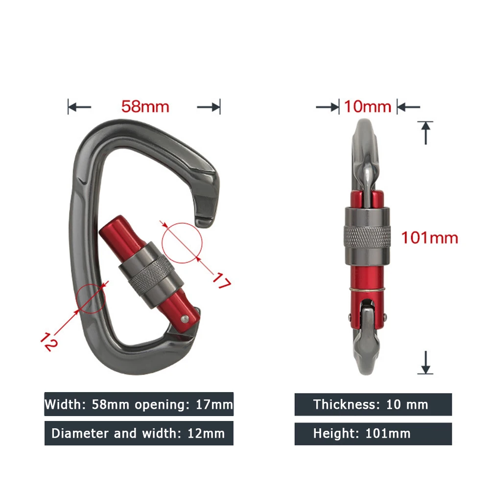 

Aluminum Carabiner Outdoor Camping Climbing Hammock Safety Lock Buckle Tool