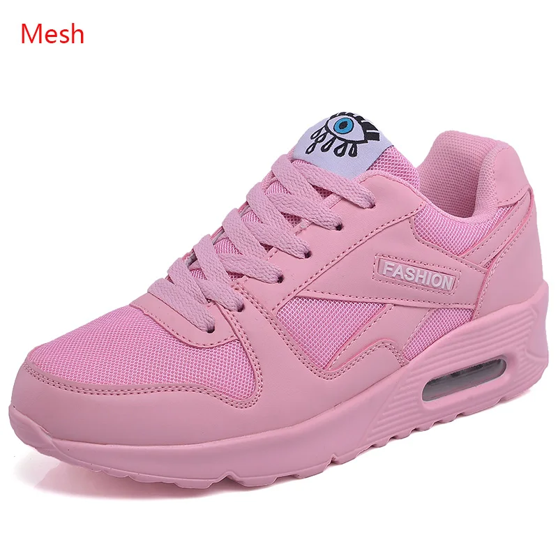 mesh pink Женские кроссовки; обувь для бега из искусственной кожи; белые модные кроссовки; коллекция года; женские кроссовки; уличная спортивная обувь; дышащая обувь на воздушной подушке - Цвет: mesh pink