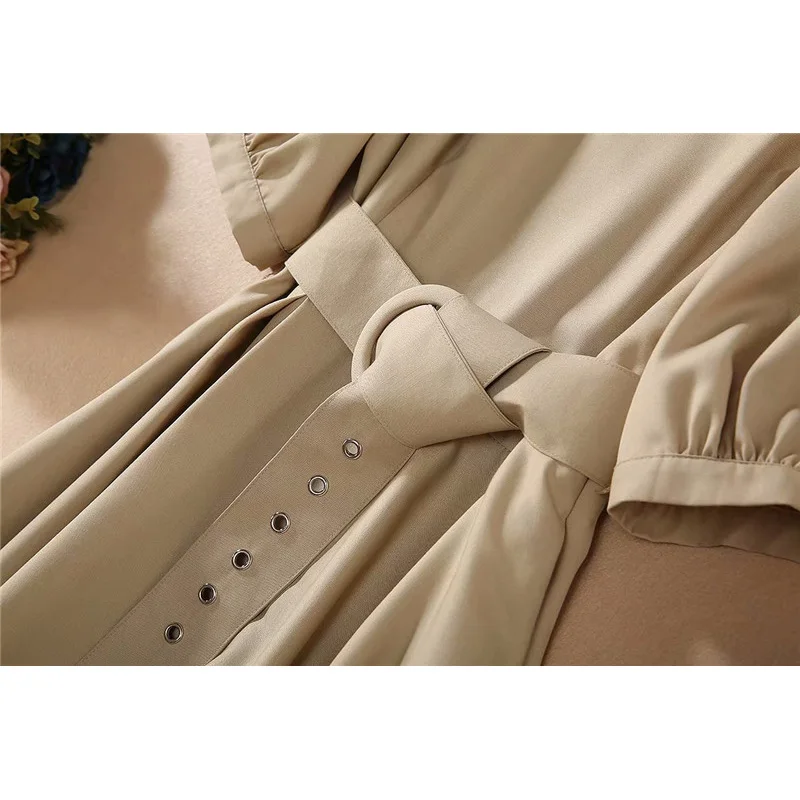 Женское платье с коротким рукавом подиумное однотонное Повседневное до середины