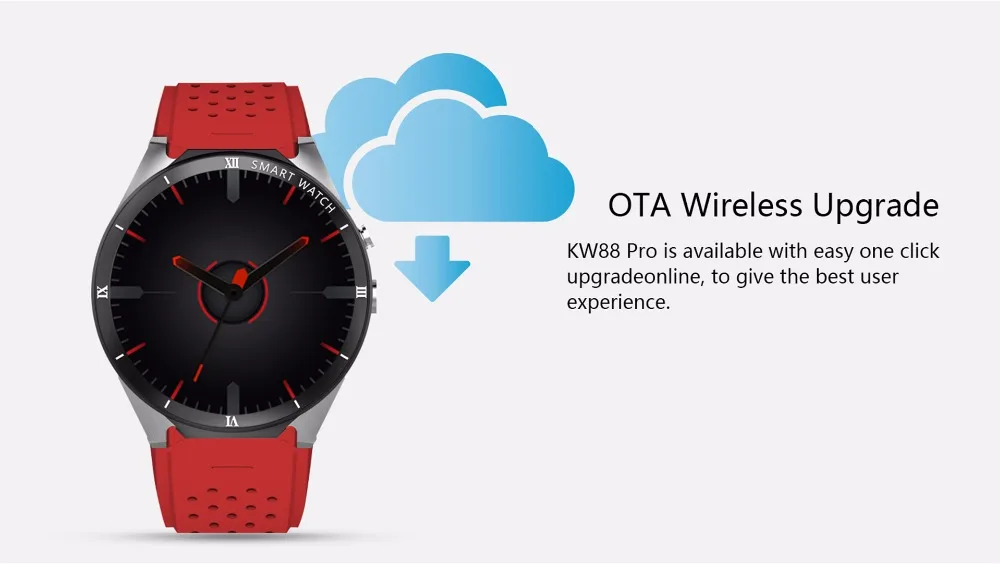 Kingwear Смарт часы KW88 pro Android 7,0 1 Гб оперативной памяти, 16 Гб встроенной памяти, gps Фитнес отслеживание сердечного ритма MP3/MP4 плеер Смарт-часы для мужчин женщин pk X200