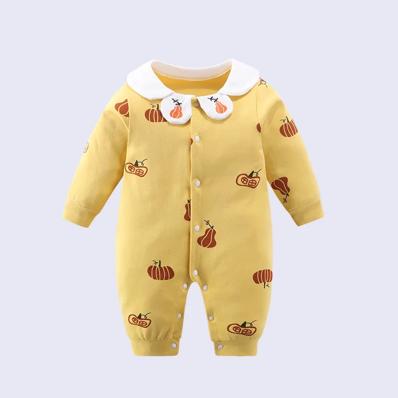 Осень 2020 комбинезоны для новорожденных девочек с длинным рукавом и принтом