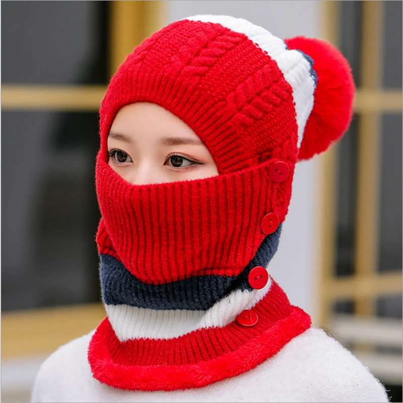 Skullies Beanies, шапка, зимние шапки, женская вязаная шапка, теплая меховая шапка с помпоном для женщин, высокое качество, маска для девочек, Лыжные шапки