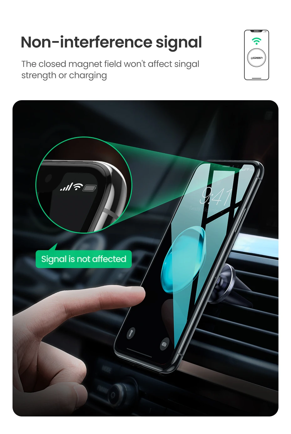 Ugreen Car Magnetic Phone Holder Cell Phone Mount Holder Stand In Car Smartphone Support Magnet for iPhone X Mobile Stand Holder
