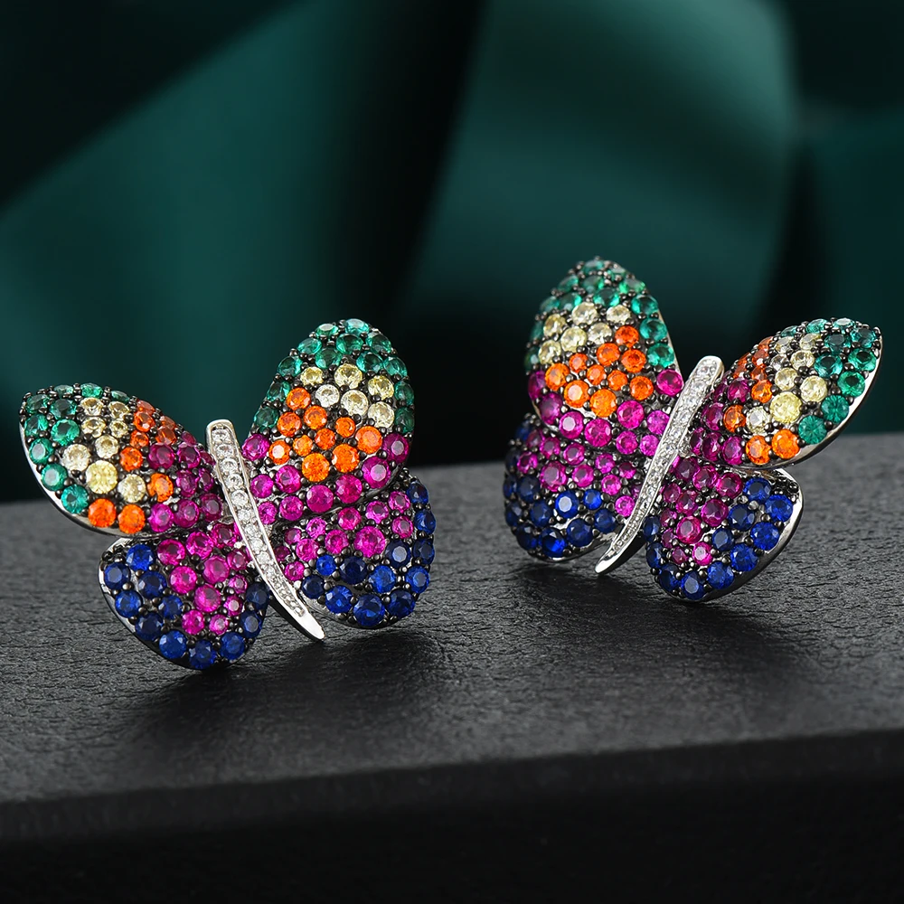 GODKI 2020 Trendy Spring Butterfly Earring For Women Wedding Party CZ Cubic Zirconia High-End Jewelry Addiction | Украшения и