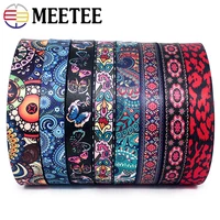 meetee 5meters 38mm print ethnic jacquard webbing bags strap belt ribbon diy textile clothing tape decor sewing accessories