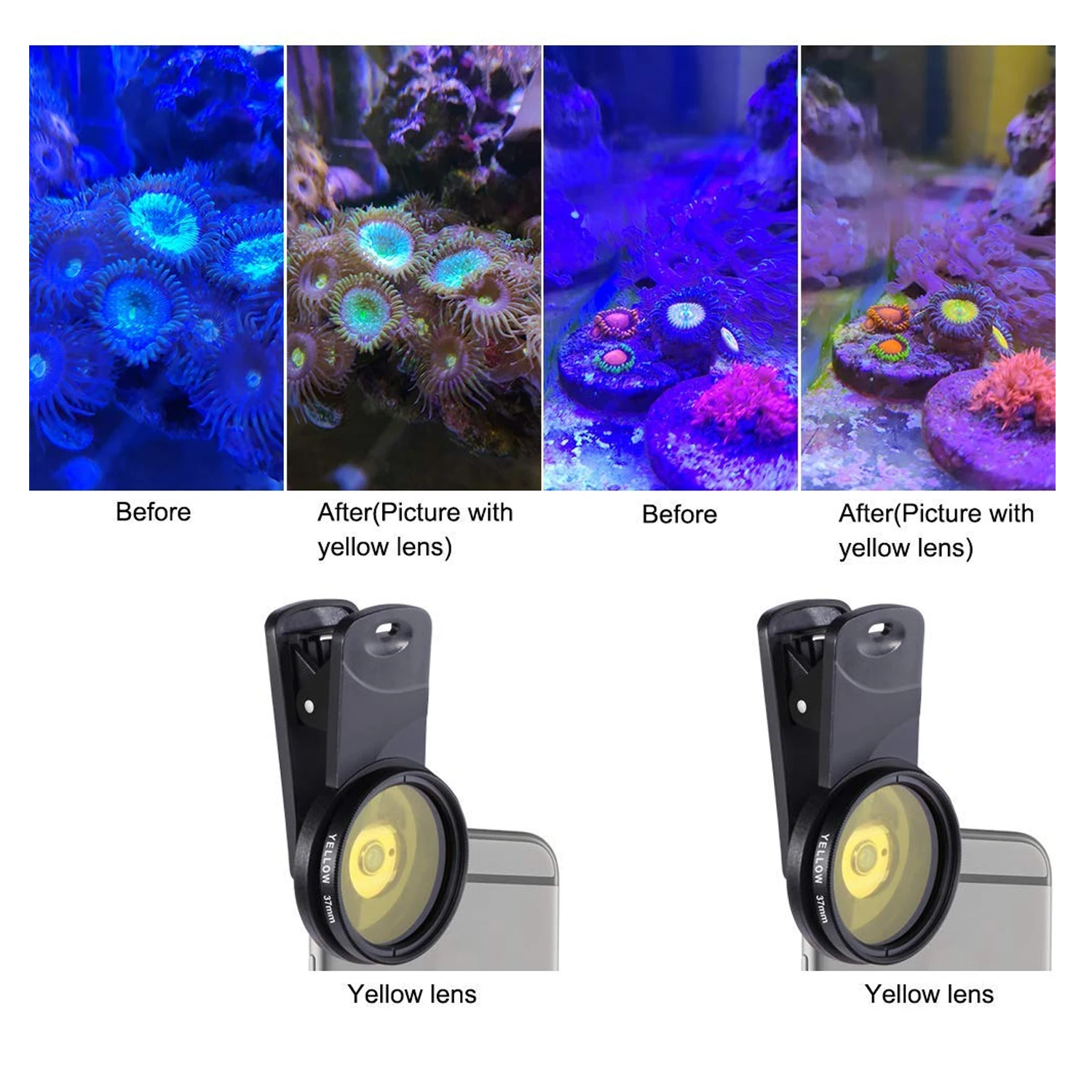 Аквариумные линзы для аквариума морской и соленой воды фотообъектив телефона