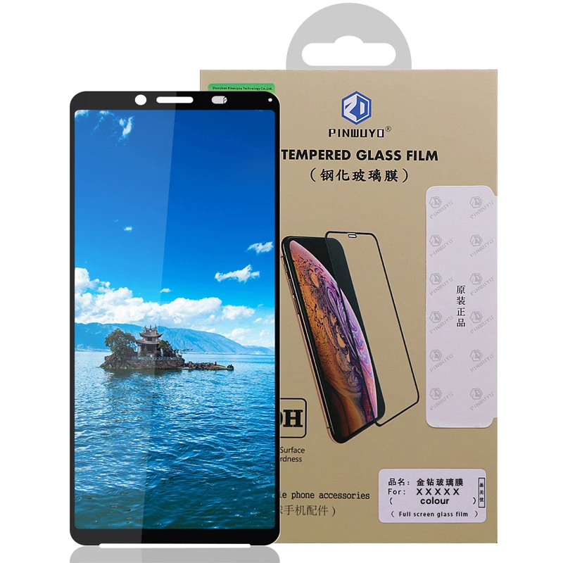 Закаленное стекло с полным покрытием для Sony xperia 1 10 защитная цветная пленка