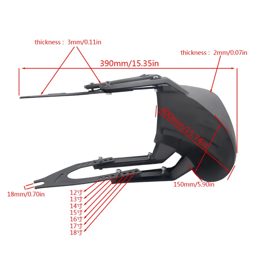 Универсальное черное пластиковое заднее колесо мотоцикла защита от брызг для
