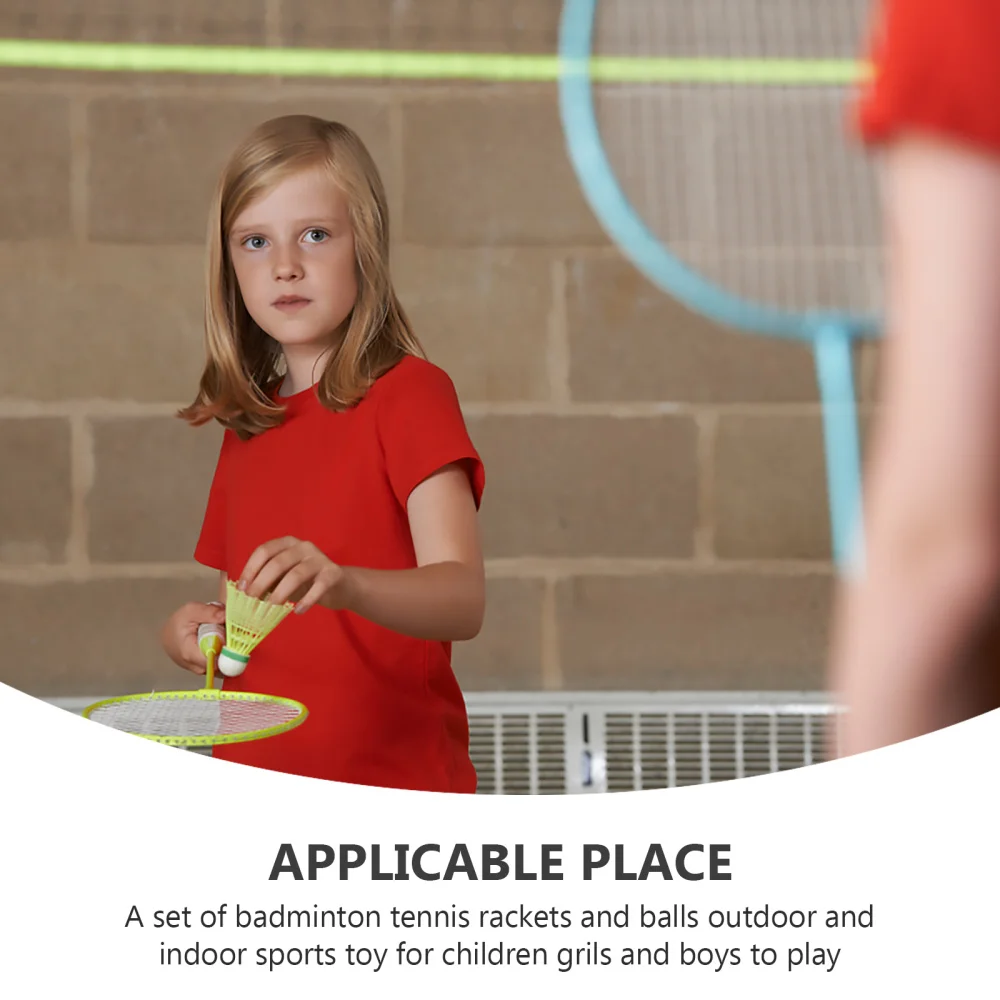 

Badminton Tennis Rackets Balls Set Children Kids Outdoor Sports Parent-Child Sports Educational Sports Game Toys For Children Bo