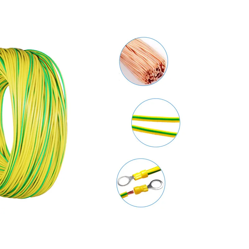 Фотогальванический заземляющий провод желтый зеленый для утечки заземления