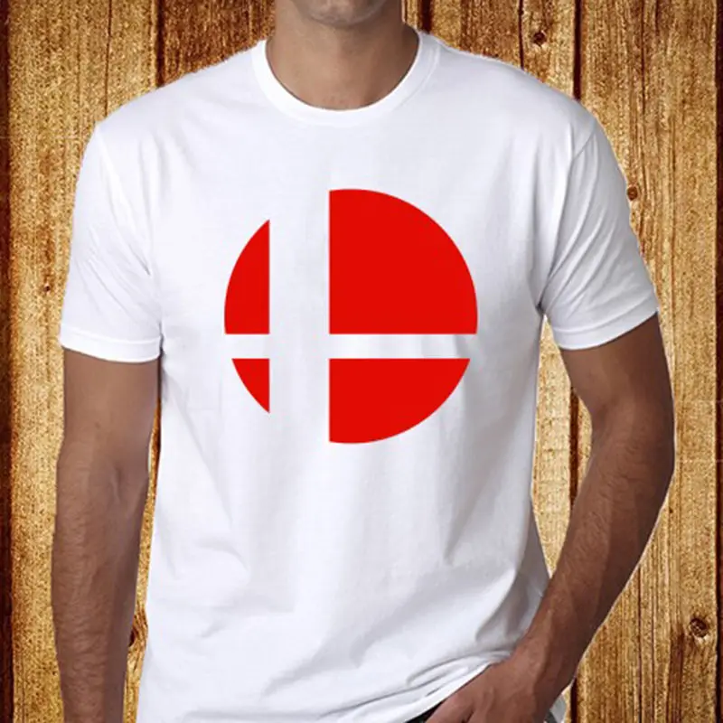 Новинка мужская белая футболка с логотипом Super Smash Bros SmashBall размер S-3XL бесплатная