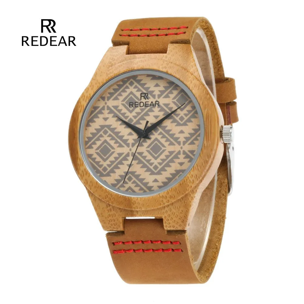 Мужские часы Redear деревянные ручной работы из бамбука 2020 модные повседневные
